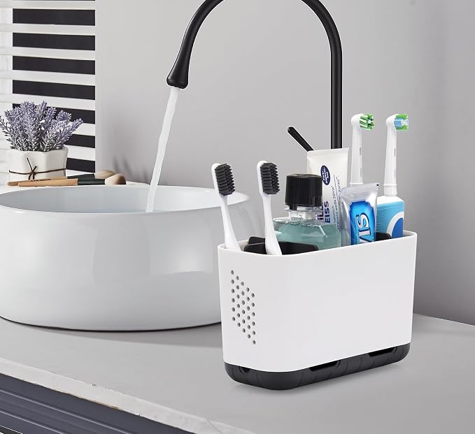 Toothbrush Holders for Bathrooms, Electric Toothbrush and Toothpaste Holder - Image 2