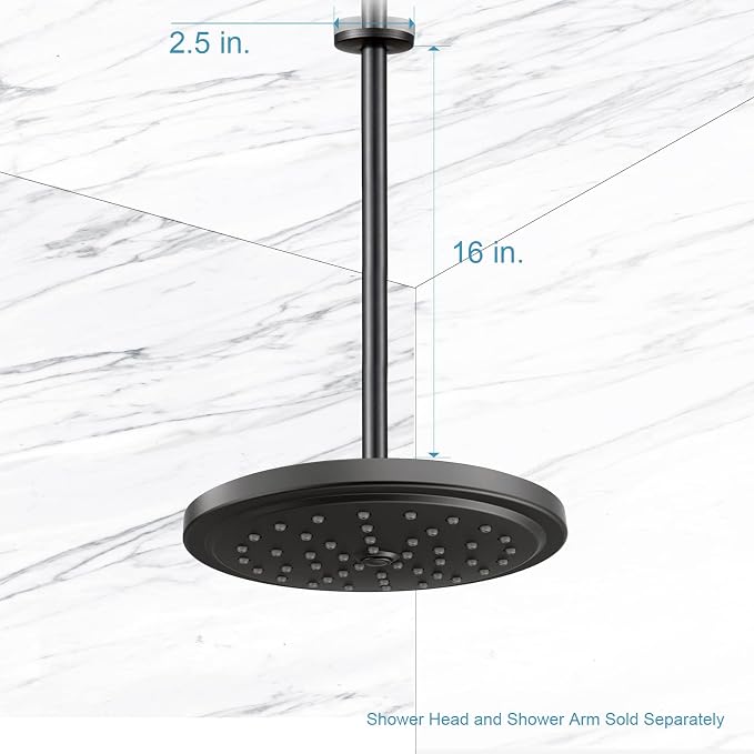 OFFO Shower Arm with Flange, 16 in Oil Rubbed Bronze Ceiling Mount Replacement - Image 5