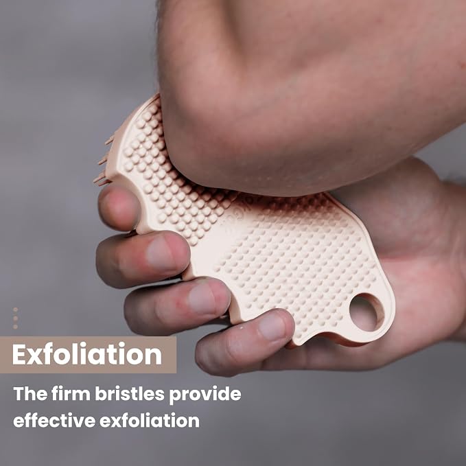Silicone Body Scrubber Silver-Infused Dual-Sided 3-in-1 - Image 4