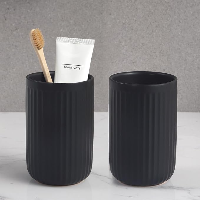 Matte Black Toothbrush Holders for Bathrooms by BSDISP