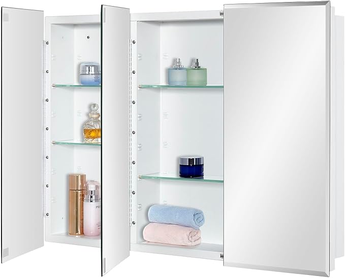 Bathroom Medicine Cabinet with Beveled Edge Mirrored Door 36 x 26 inch by MedicineCabinetsMirrors