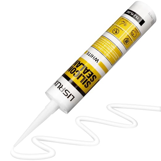 White Advanced Silicone Caulk, 100% Waterproof Silicone Sealant Indoor Outdoor by Unknown