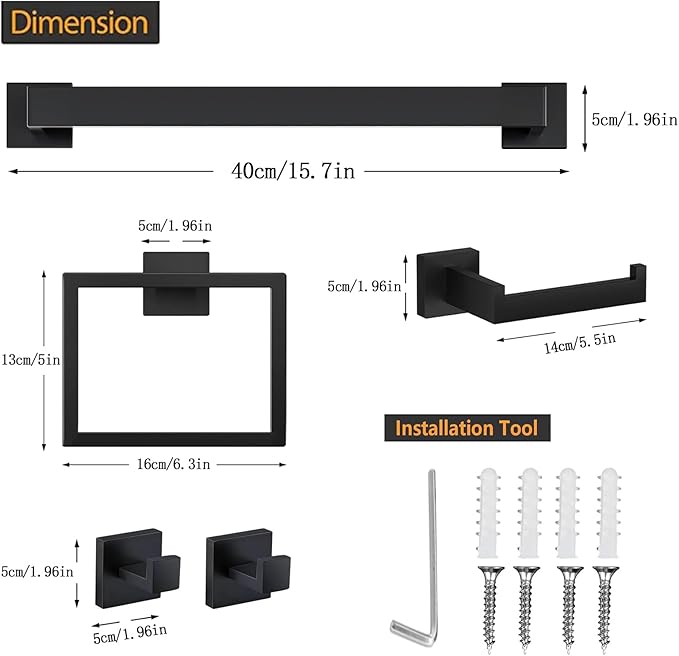 5 Piece Bathroom Towel Bar Set - Image 6