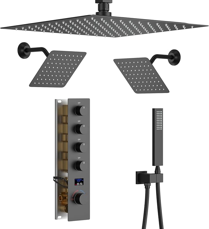 Shower Faucet Set Matte Black Shower System by KATAIS