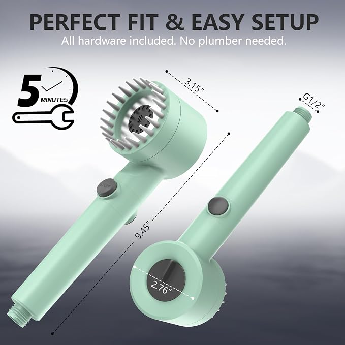 Filtered Shower Head with Handheld, High Pressure Water Flow and Multiple Spray - Image 6