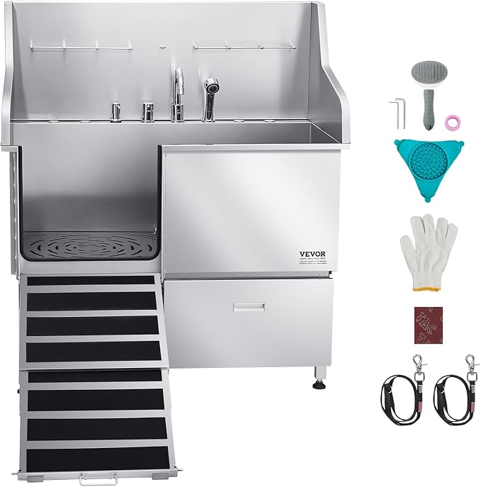 VEVOR Dog Bath Tub, Professional 50 Inch 304 Stainless Steel Dog Washing - Image 9