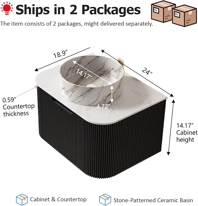 24" Floating Modern Bathroom Vanity - Image 2