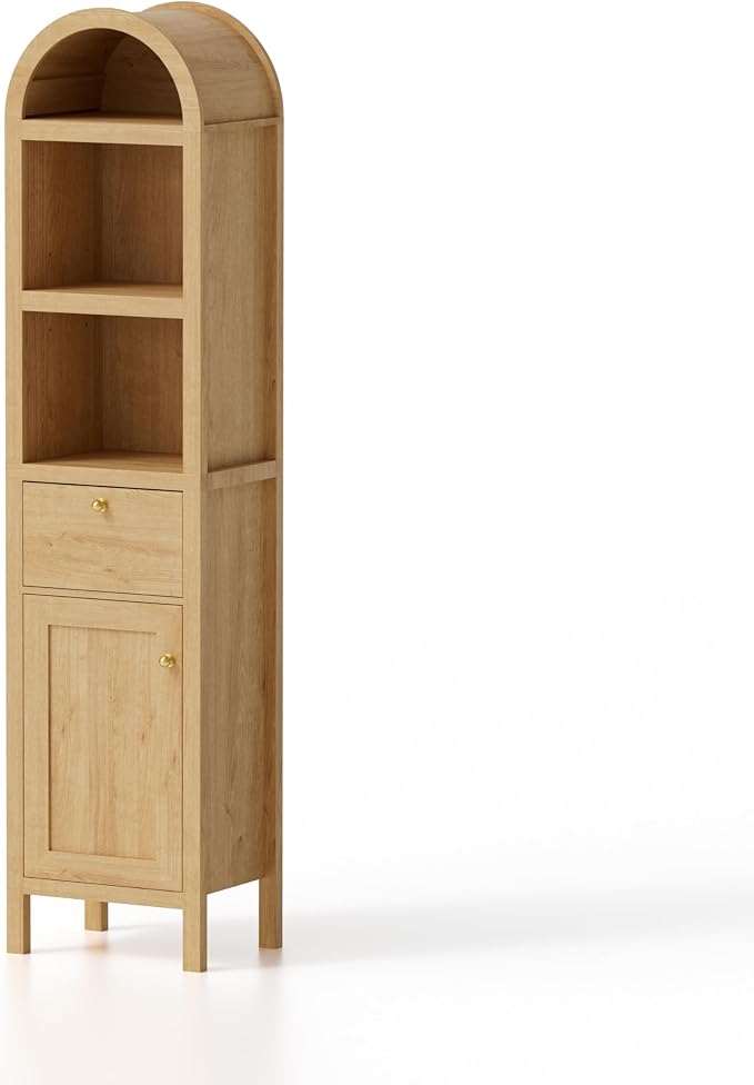 67" Tall Arched Bathroom Narrow Storage Cabinet - Image 8