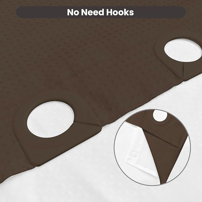 Inhousolu No Hook Waffle Weave Shower Curtain - Image 5