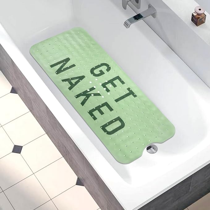 Bathtub Mat Non Slip, Get Naked Extra Long Bath tub Mat Shower Floor Mat - Image 5