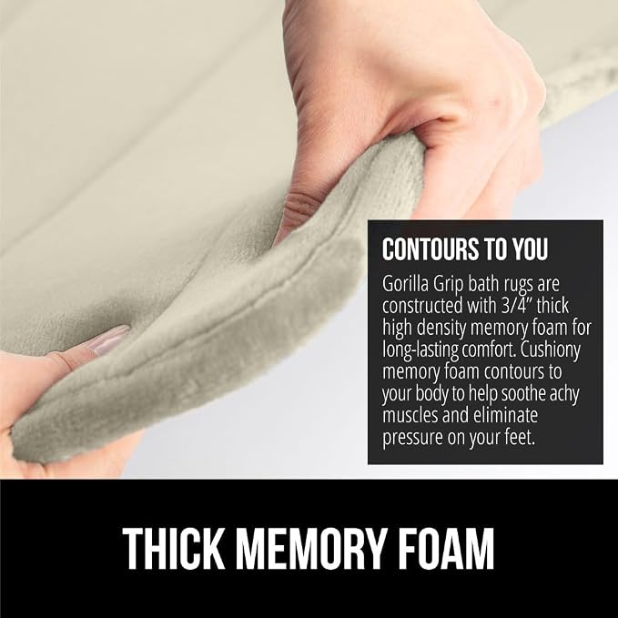 GORILLA GRIP Memory Foam Bath Mat, Soft Absorbent US Designed Bathroom Rug - Image 4