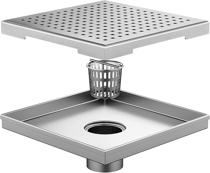 Neodrain 8-Inch Square Shower Drain by Neodrain