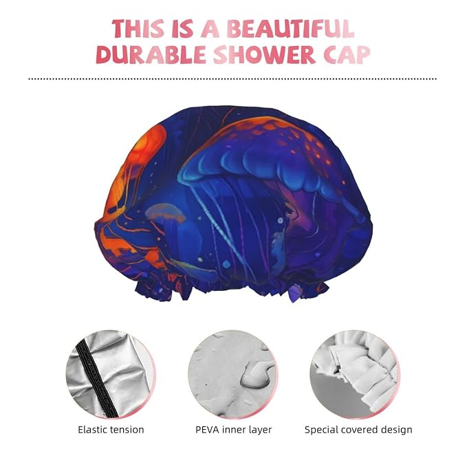 Fantasy Nautical Jellyfish Shower Cap - Image 5