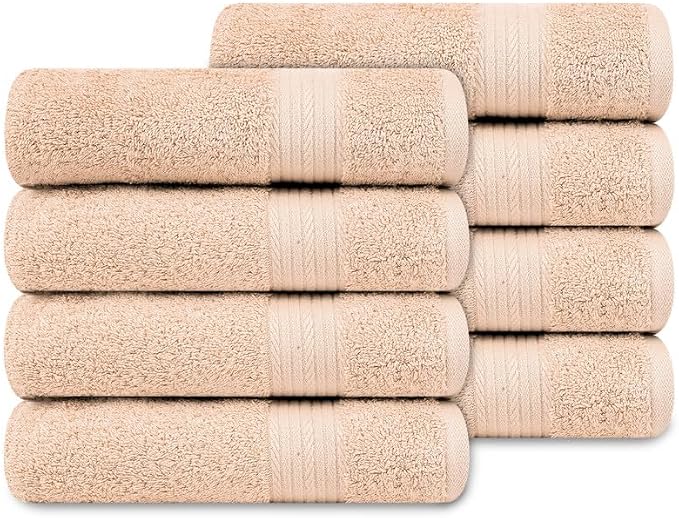 Ample Decor Hand Towel 18 X 28 Inch Pack of 8 600 GSM 100% Cotton, Oeko Tex - Image 4