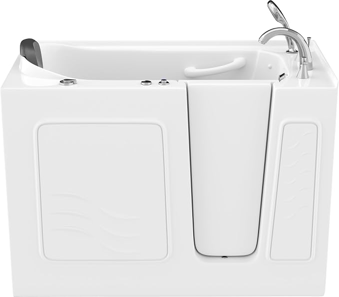 ANZZI Walk-In Bathtub Whirlpool 26" x 53" Acrylic White Right Drain 15 Jets - Image 8
