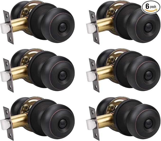KNOBWELL 6 Pack Oil Rubbed Bronze Door Knobs by KNOBWELL
