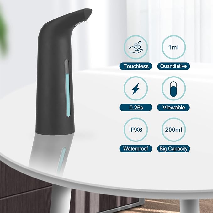 Automatic Soap Dispenser Touchless, TUMAN Pro Battery Operated Electric - Image 6