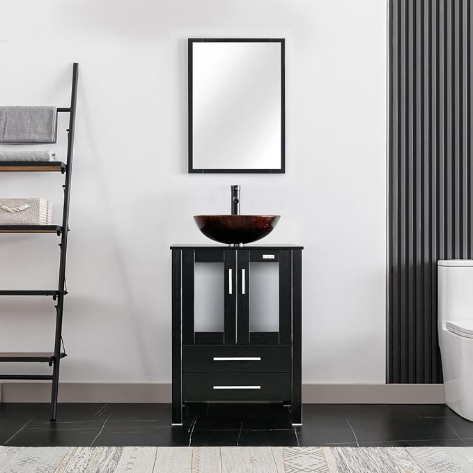 eclife 24" Modern Bathroom Vanity Sink Combo Freestanding Cabinet - Image 2
