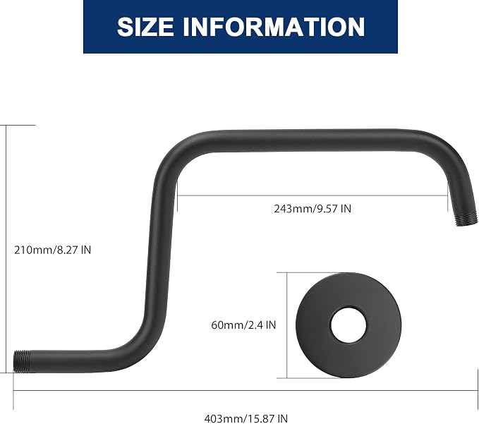 NearMoon S Shape Shower Extension Arm - Image 2