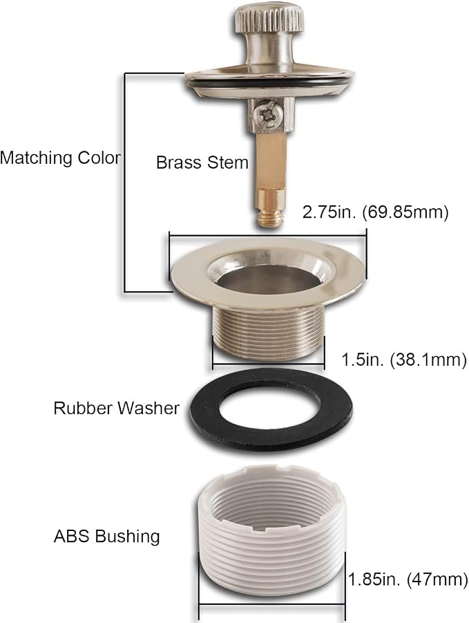 Lift and Turn Bathtub Drain Stopper - Image 4