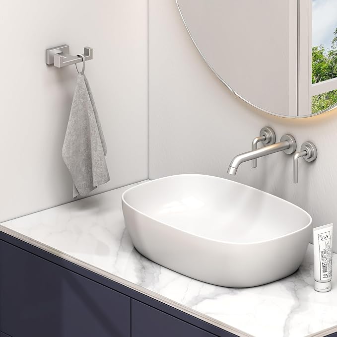 Angle Simple Bathroom Double Hook 2 PCS, SUS304 Stainless Steel Hand Towel - Image 2