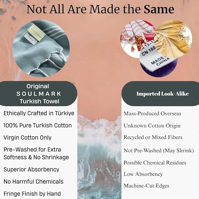 SOULMARK 100% Cotton Turkish Beach Towel - Image 4