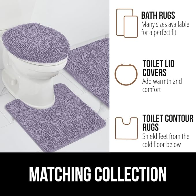 GORILLA GRIP Plush Absorbent Shaggy Chenille Bath Rug Mat - Image 8