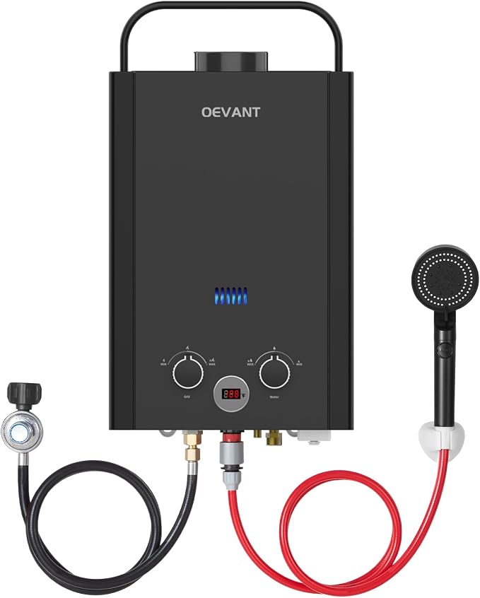 Propane Water Heater, 1.58GPM 6L Portable Tankless Water Heater by OEVANTInfiniteloveofnature