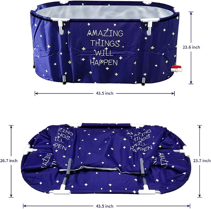 BESTHLS Portable Bathtub for Adult, Foldable Bathtub Portable Soaking Bath Tub - Image 2