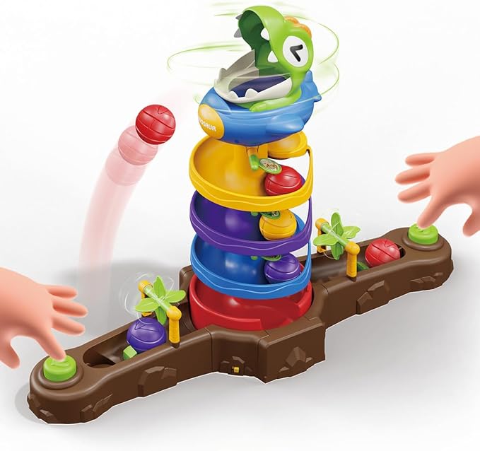 Dinosaur Ball Drop Toy for 3 4 5 6 7 8 Years Old Kids, Dino Spin Twister by Humzo