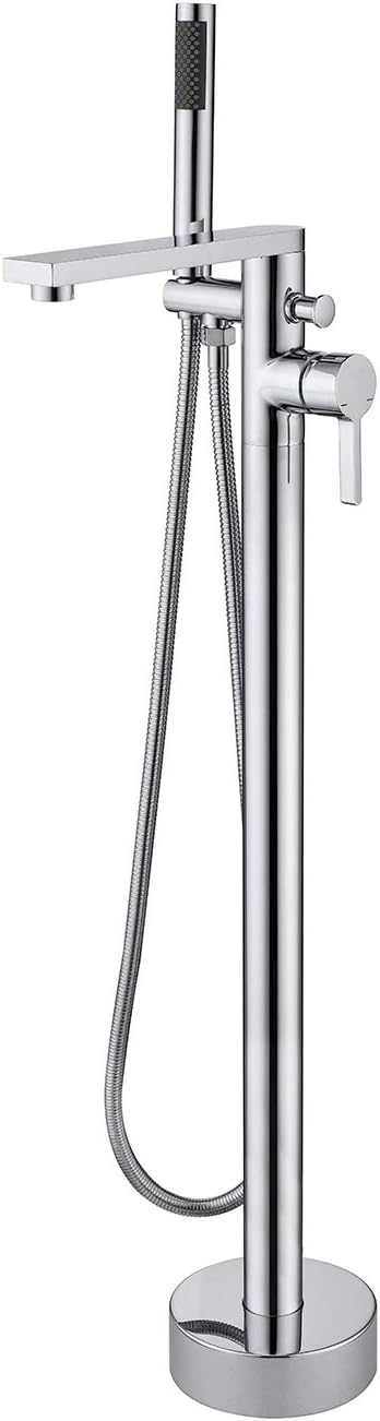 Freestanding Bathtub Faucet Tub Filler Chrome Floor Mount Brass Single Handle by wowkksanitaryware