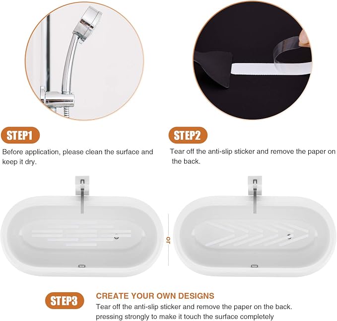 Anti Slip Shower Stickers, Safety Bathtub Strips Adhesive Decals - Image 5