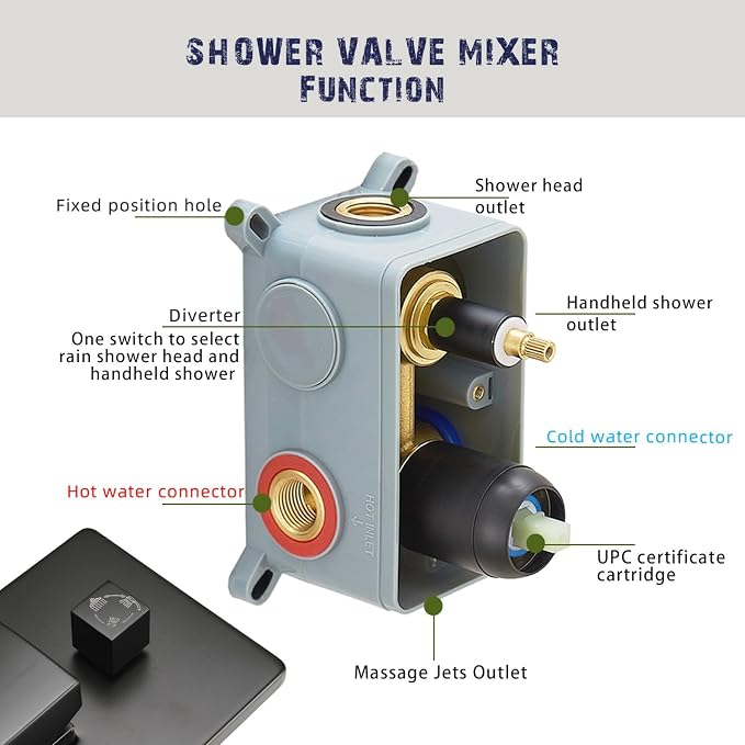 Matte Black Shower Faucet Set - Image 6