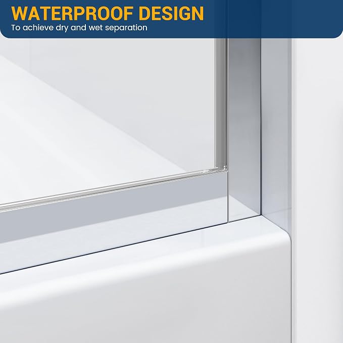 Bathtub Shower Glass Panel, Simple Shower Door Panel Easy to Install - Image 3