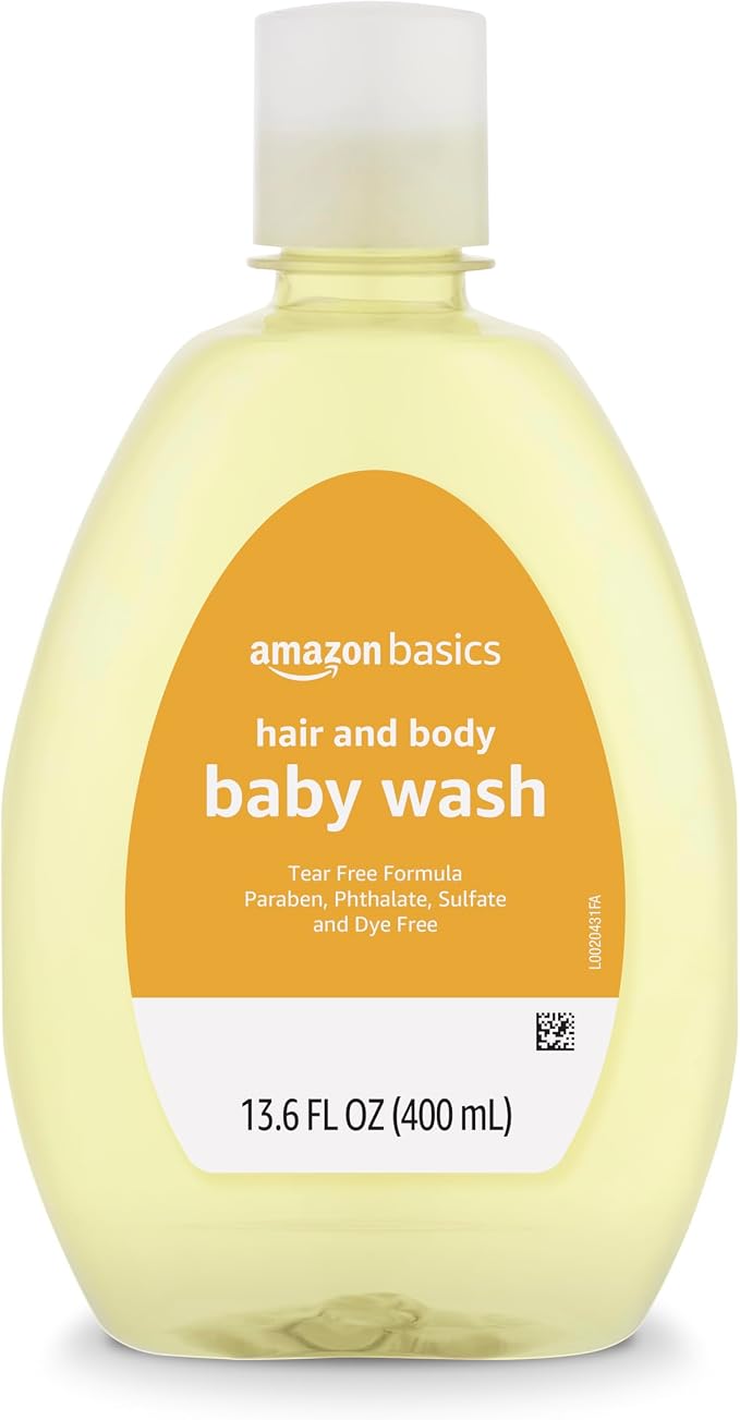 Amazon Basics Tear-Free Baby Hair and Body Wash, Lightly scented, 13.6 Fluid by AmazonBasics