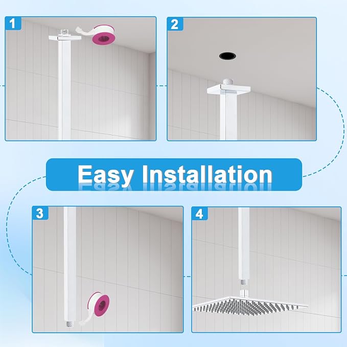 Shower Arm with Flange 24 Inches Ceiling Mount Square Straight Extender - Image 4