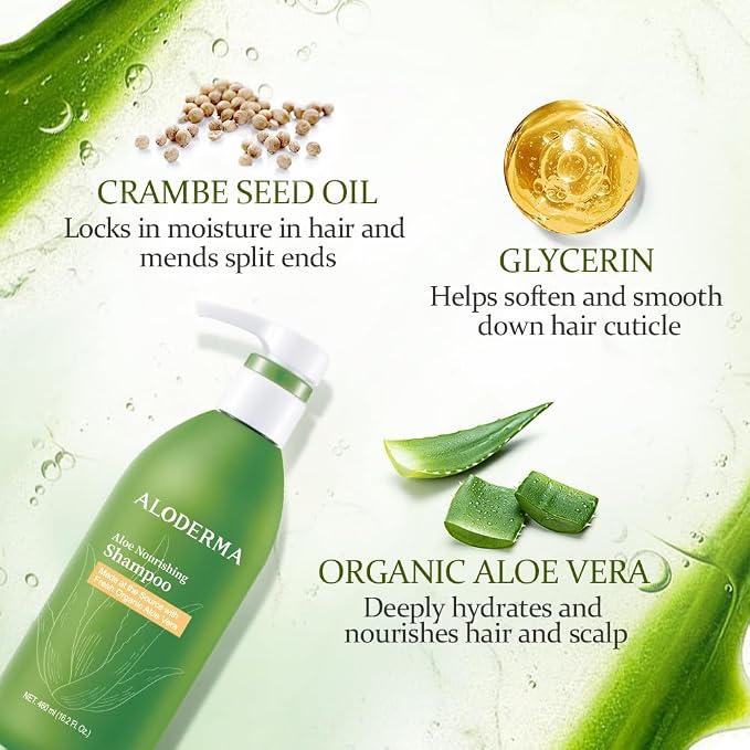 Aloderma Aloe Nourishing Shampoo Featuring Fresh, Organic Aloe Vera - Image 2