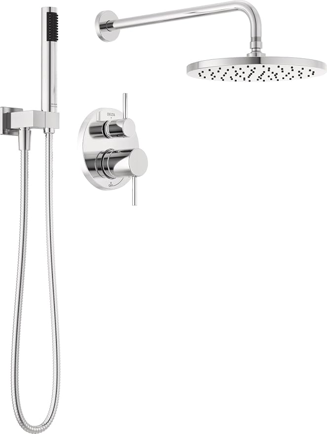 Delta Modern 14 Series Round Rain Shower System Faucet Set, Rainfall Chrome by DeltaFaucet