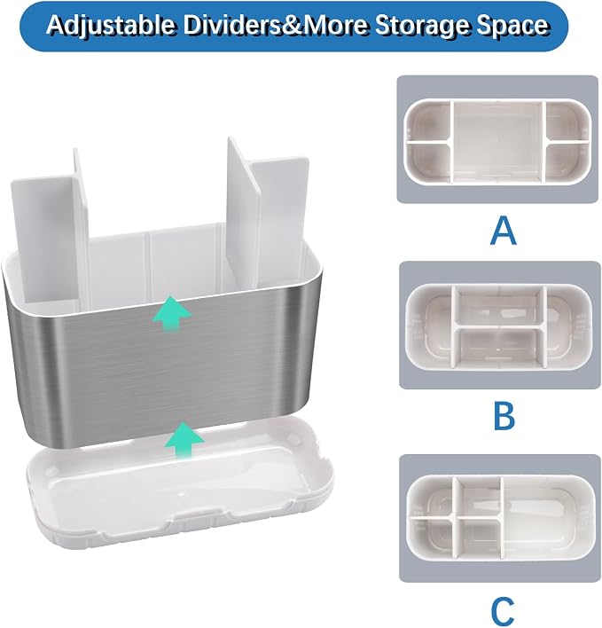 Toothbrush Holders for Bathroom Organizer Countertop, Detachable Anti-Slip - Image 5