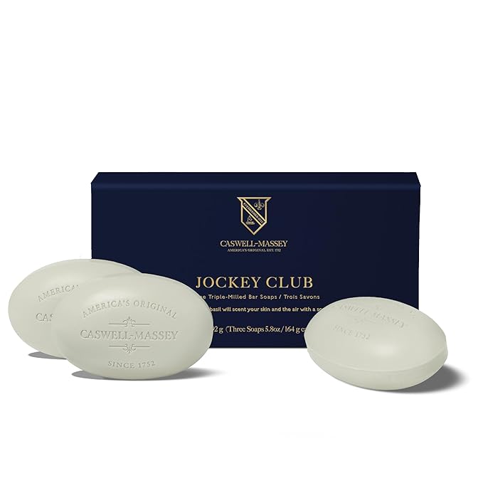 Caswell-Massey Men’s Bar Soap Gift Set – Jockey Club Scent – Triple-Milled by Caswell-Massey