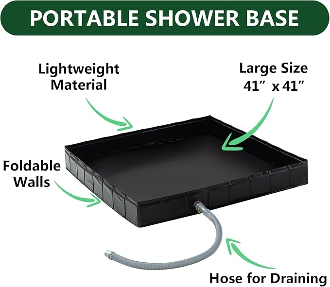 Portable Shower Pan, Indoor Shower Stall Enclosures - Image 4