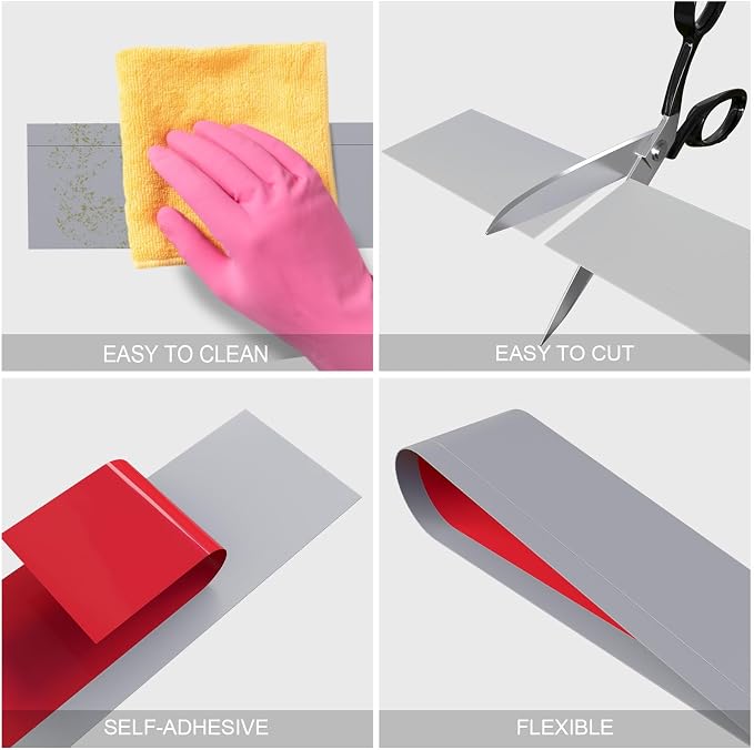 Duzzy Flexible Baseboard Molding Trim, 5 Inch x 40 Feet Peel and Stick Rubber - Image 6