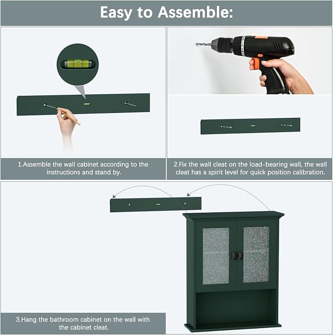 Bathroom Cabinet Wall Mount, Medicine Cabinet Over Toilet Storage Cabinet - Image 8