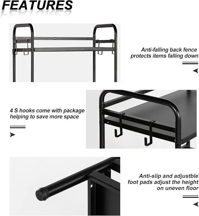 HDANI Storage Shelves, 4-Tier Metal Storage Rack - Image 9
