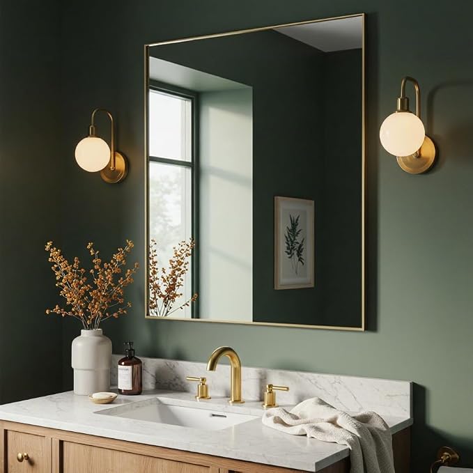 30x40 Inch Gold Bathroom Mirror by LEDLUX