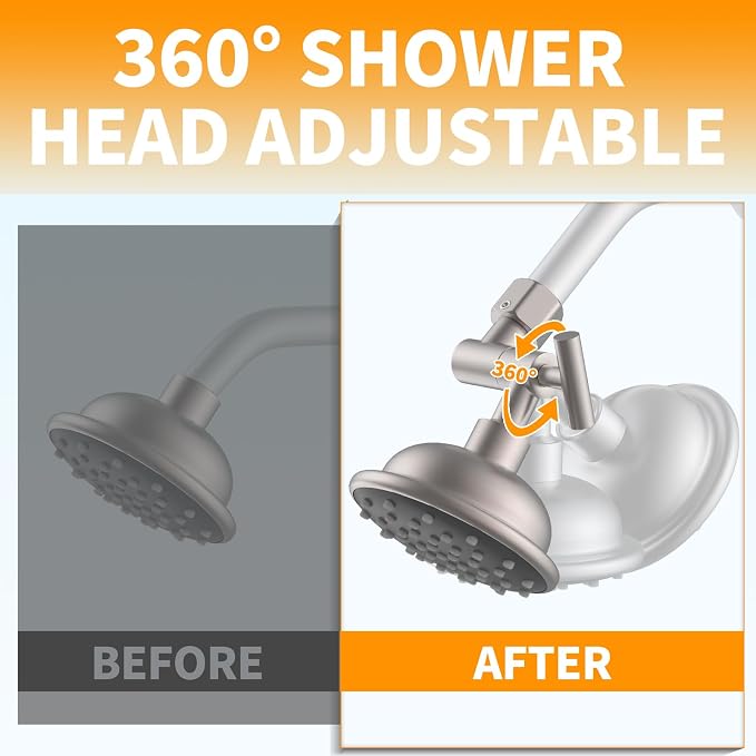All Metal Shower Head Elbow Adapter, Adjustable Shower Head Extension Adapter - Image 2