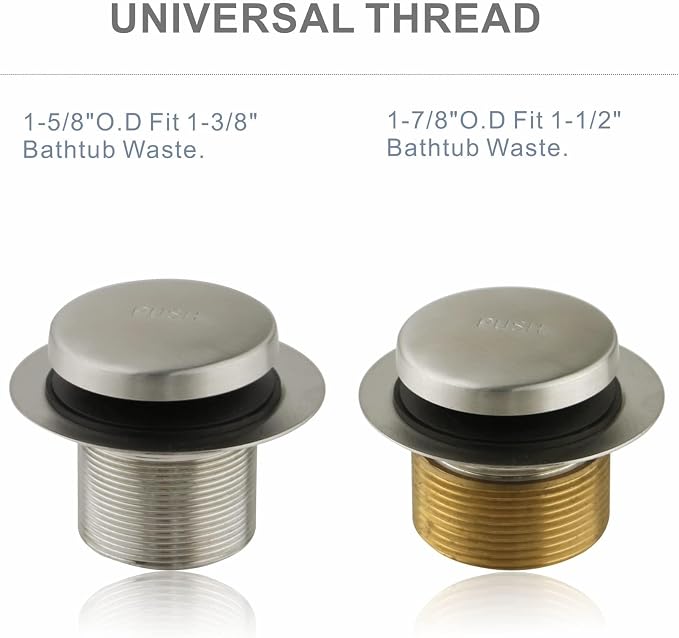 Tub Drain Tip Toe Bathtub Drain Conversion Kit Assembly, Brushed Nickel - Image 7