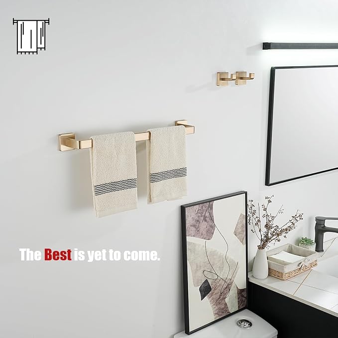 JQK Champagne Bronze Towel Bar, 16 Inch 304 Stainless Steel Thicken 0.8mm Towel - Image 5