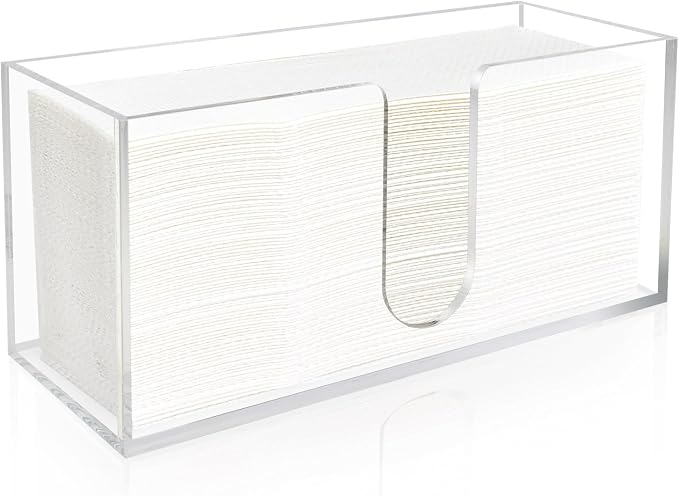 Acrylic Paper Towel Holder Countertop, 5mm Thick Clear C-Fold Z-Fold Trifold by Wltotuay