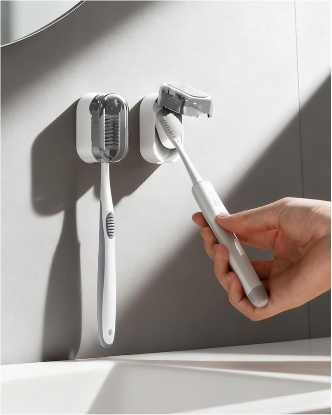 Toothbrush Holder with Auto-Close Cover – Waterproof, Dust-Proof Tooth Brush by Unknown